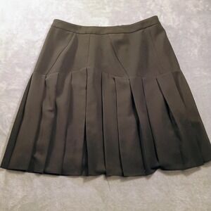 Kasper Skirt Womens 6P Black Pleated Chiffon Knee Length Lined Office Workwear